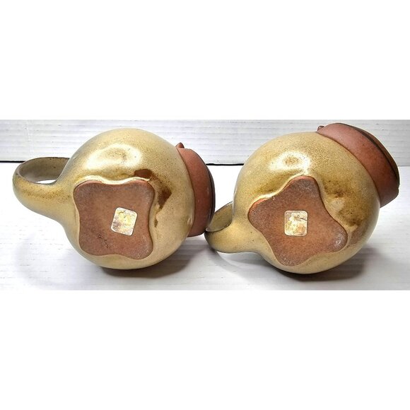 VTG UCTCI Japan Stoneware Pottery Mugs With 3D Cow Set Of 2 Anthropomorphic - Picture 7 of 11
